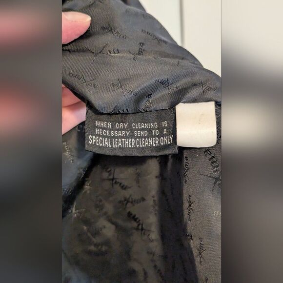 Maxima Wilsons Leather Vintage Womens Jacket Large Black Lined Coat Moto Grunge - Picture 9 of 10